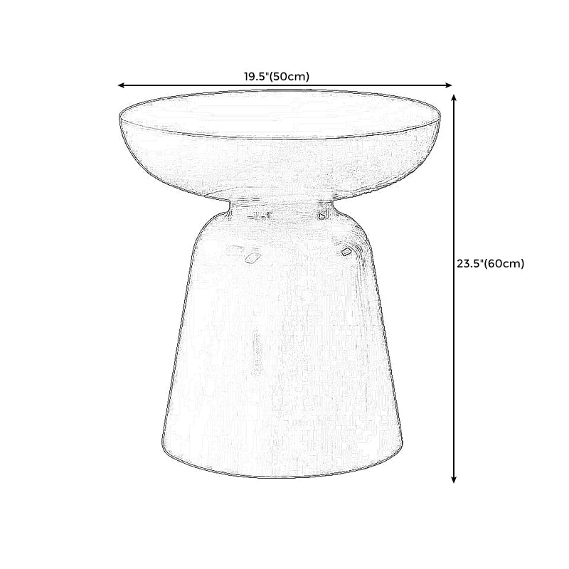 16.3"/19.7" Round Side Table Pedestal Glass Reinforced Plastic End Table