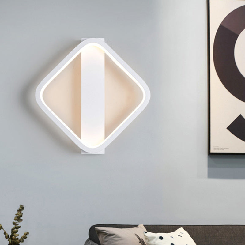 Simple Style LED Wall Sconce With Acrylic Shade White Round/Square Wall Mounted Light in Warm/White Light