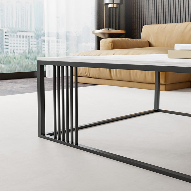 Modern Slate/steel Rectangle Coffee Table 1 Single Cocktail Table for Living Room