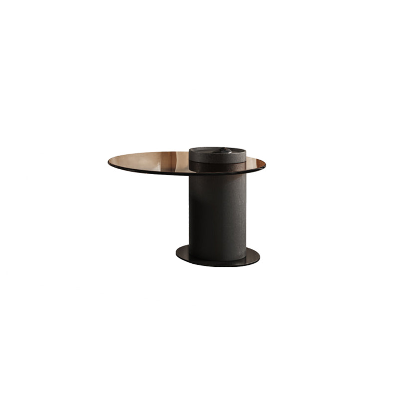 Round White Wood Coffee Table Modern Cocktail Table with Storage