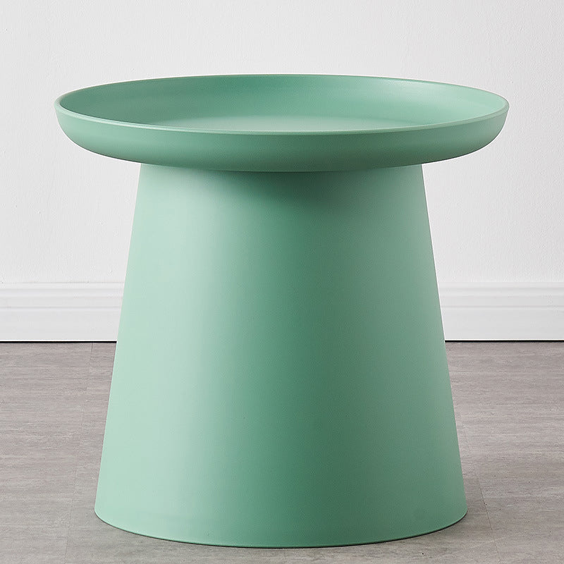 Round Pedestal 1 Coffee Table in Macaroon,  Modern Plastic Table