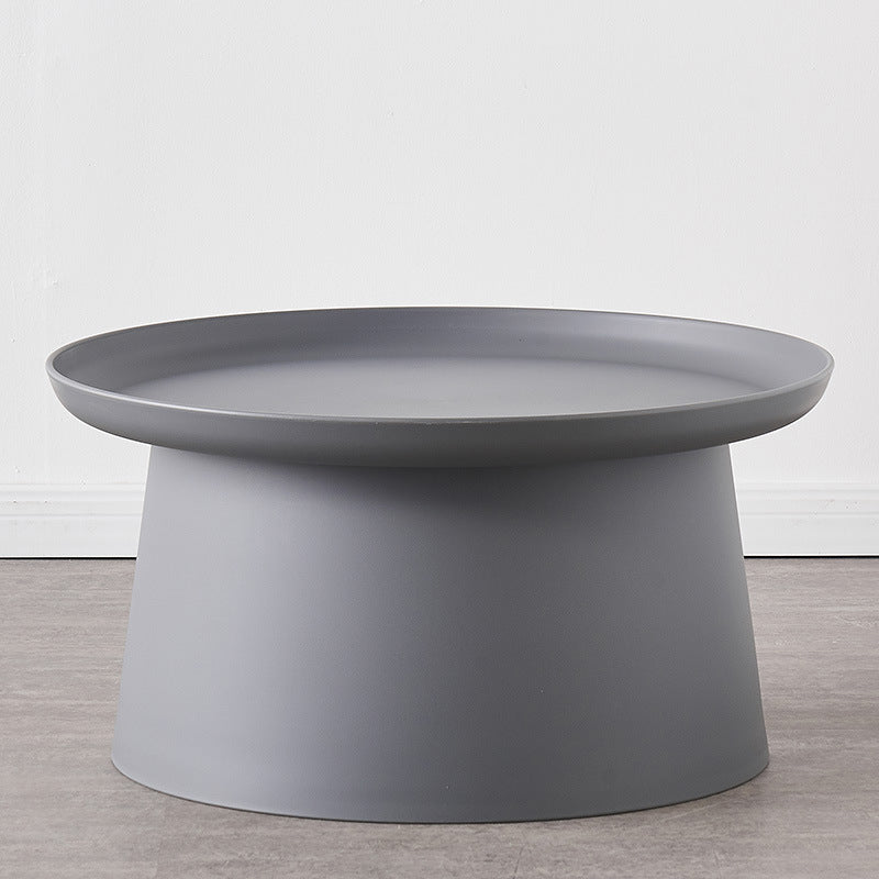 Round Pedestal 1 Coffee Table in Macaroon,  Modern Plastic Table