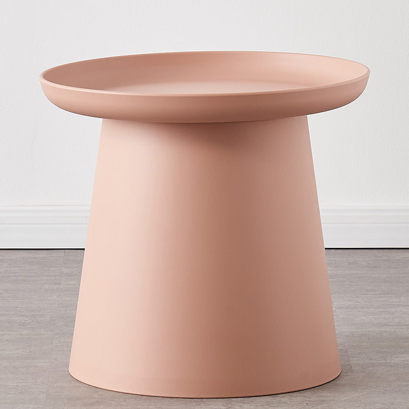 Round Pedestal 1 Coffee Table in Macaroon,  Modern Plastic Table