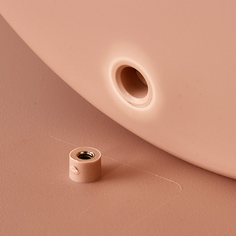 Round Pedestal 1 Coffee Table in Macaroon,  Modern Plastic Table