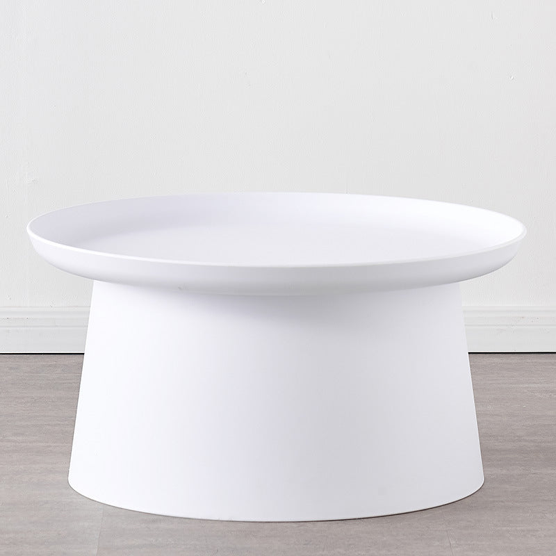 Round Pedestal 1 Coffee Table in Macaroon,  Modern Plastic Table