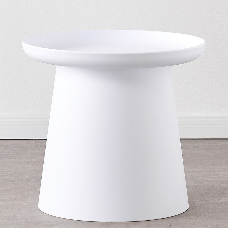 Round Pedestal 1 Coffee Table in Macaroon,  Modern Plastic Table