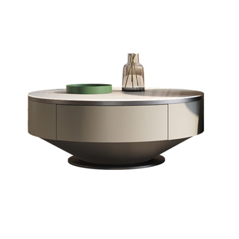 Metal Craft Grey Coffee Table with Circular Nested Single Foot Base Coffee Table