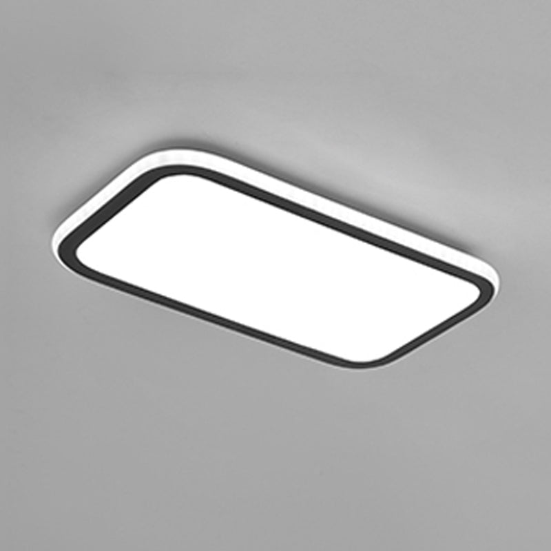 Metal Square Flush Ceiling Light Modern 1 Light Flush Ceiling Light Fixtures in White