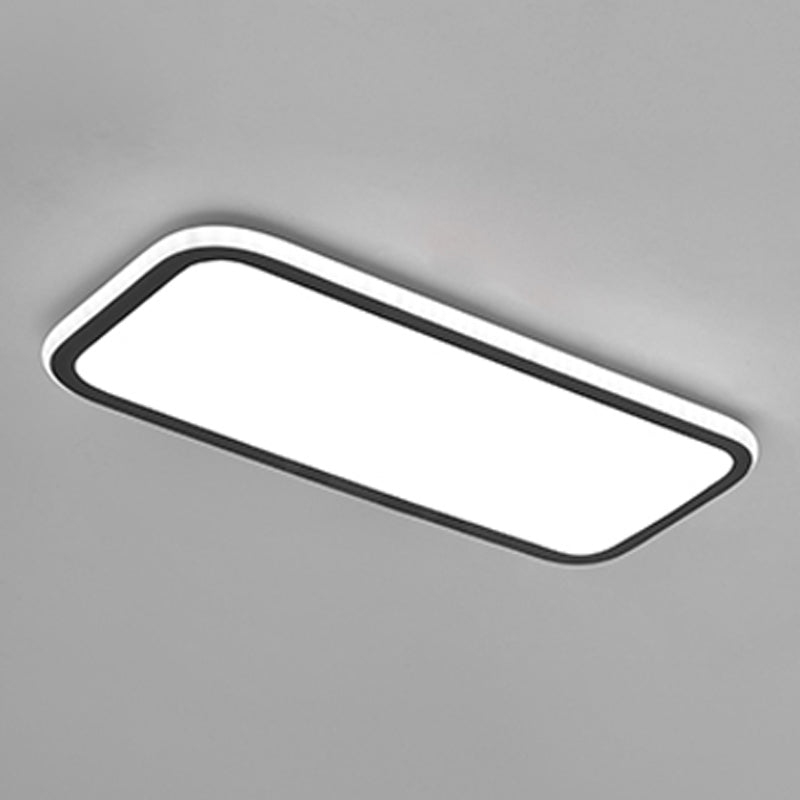 Metal Square Flush Ceiling Light Modern 1 Light Flush Ceiling Light Fixtures in White