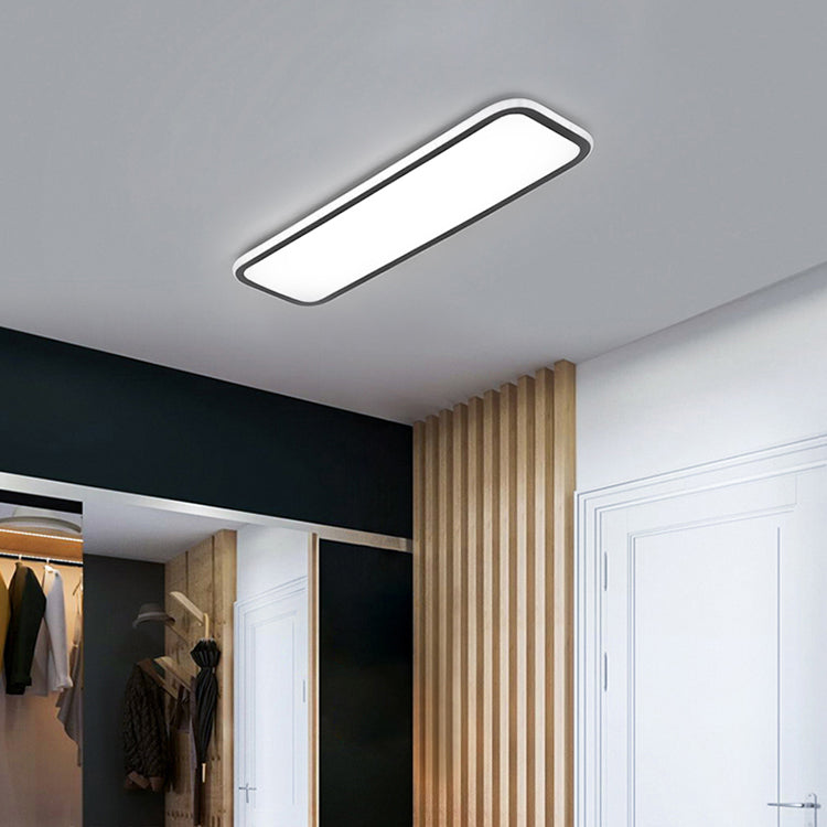 Metal Square Flush Ceiling Light Modern 1 Light Flush Ceiling Light Fixtures in White