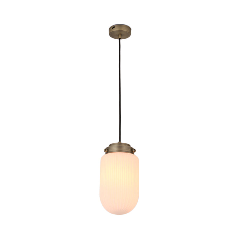 Modern Capsule Pendant Light Smoke Gray/White Prismatic Glass 1 Light Ceiling Light for Kitchen Island