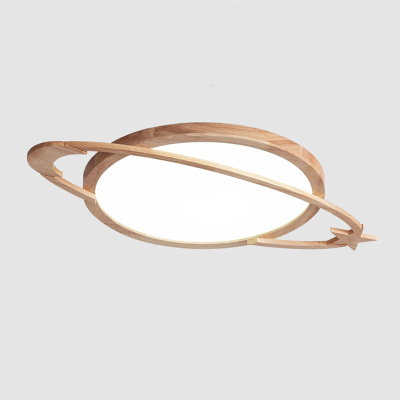 Geometry Shape Ceiling Fixture Modern Style Wood 1 Light Ceiling Mounted Light