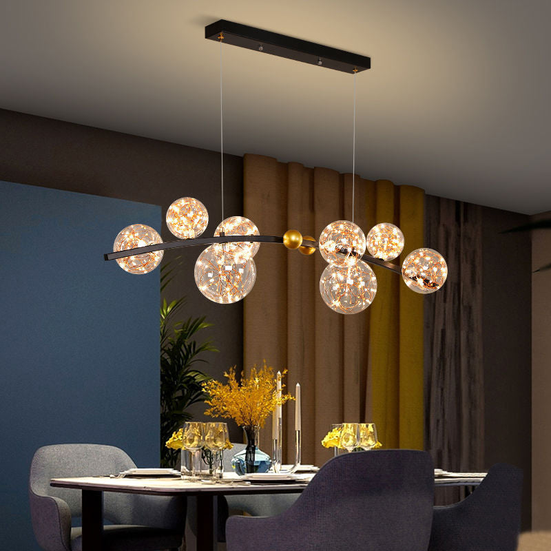 Glass Ball Shape Hanging Lights Modern Style Multi Lights Pendant Light Fixtures