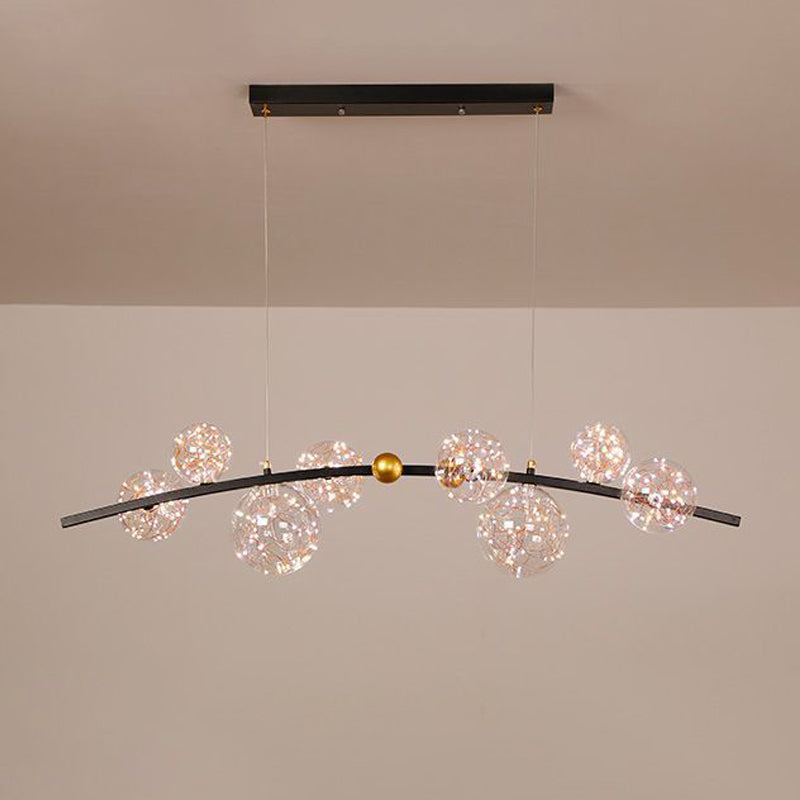 Glass Ball Shape Hanging Lights Modern Style Multi Lights Pendant Light Fixtures