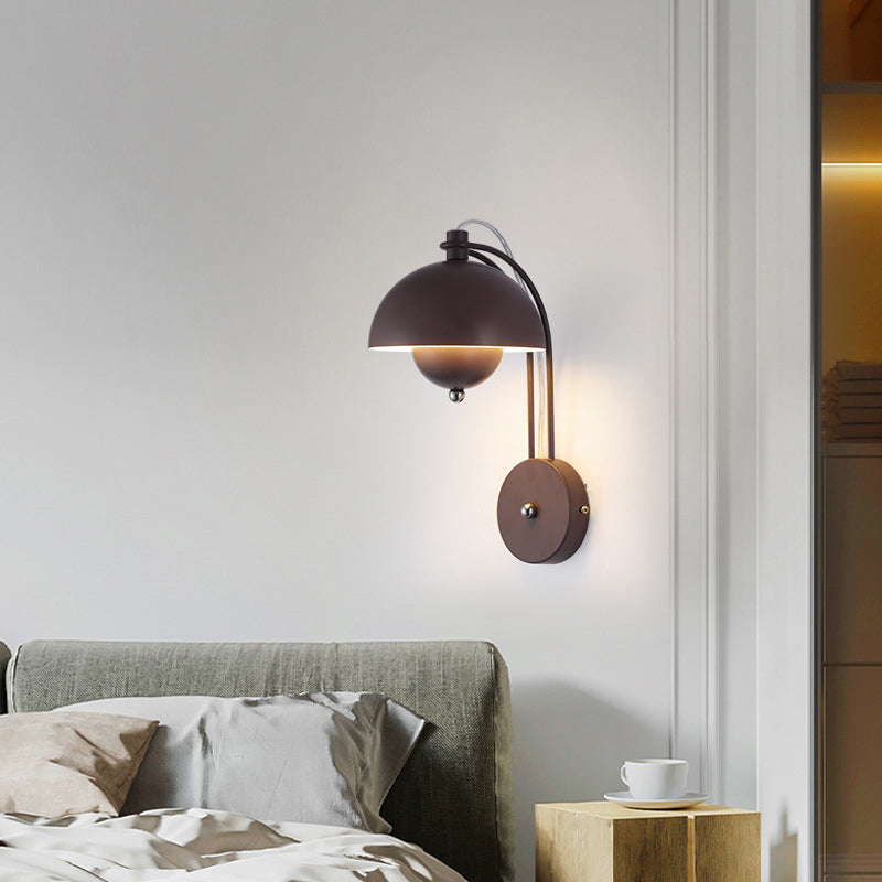 Dome Wall Sconce Lighting Modern Style Metal 1 Light Wall Mounted Light
