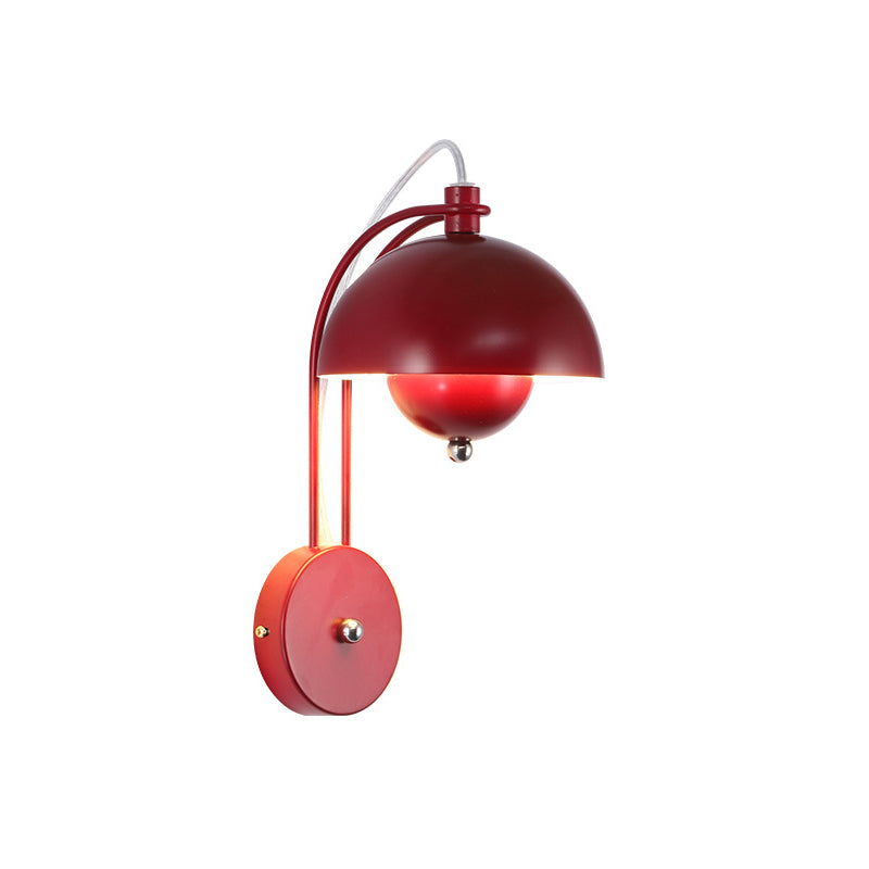 Dome Wall Sconce Lighting Modern Style Metal 1 Light Wall Mounted Light