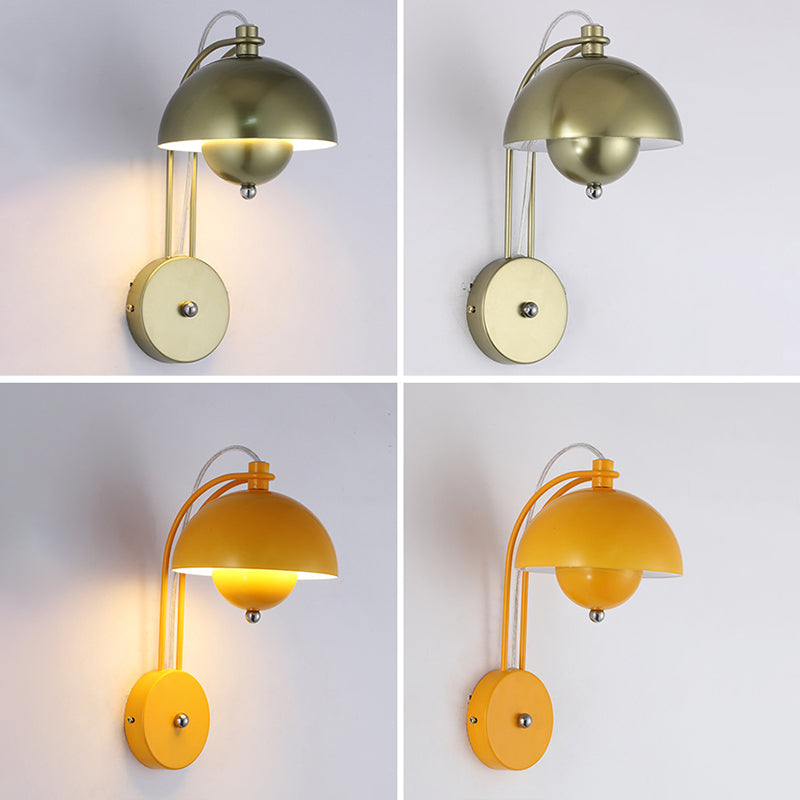 Dome Wall Sconce Lighting Modern Style Metal 1 Light Wall Mounted Light