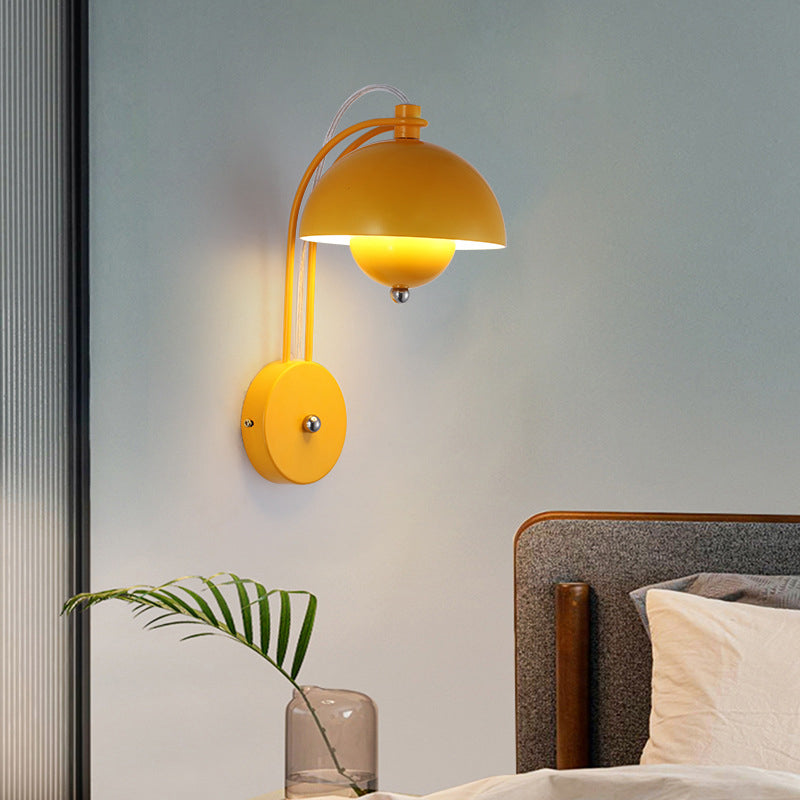 Dome Wall Sconce Lighting Modern Style Metal 1 Light Wall Mounted Light