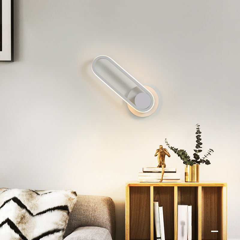 Oval Metal Wall Sconce Modern Style 1- Light Wall Mount Lighting