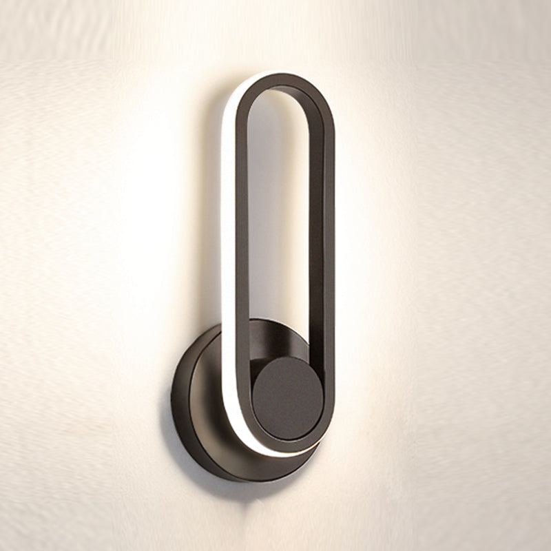 Oval Metal Wall Sconce Modern Style 1- Light Wall Mount Lighting