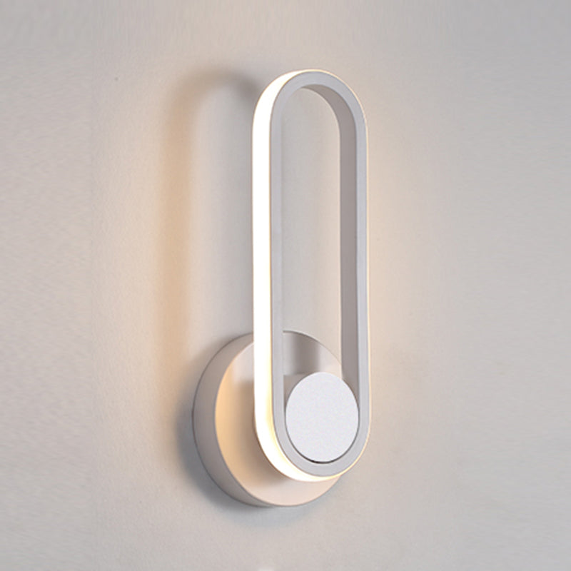 Oval Metal Wall Sconce Modern Style 1- Light Wall Mount Lighting