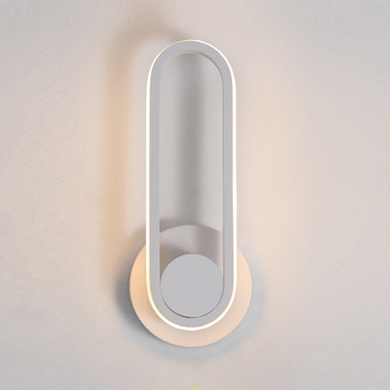 Oval Metal Wall Sconce Modern Style 1- Light Wall Mount Lighting