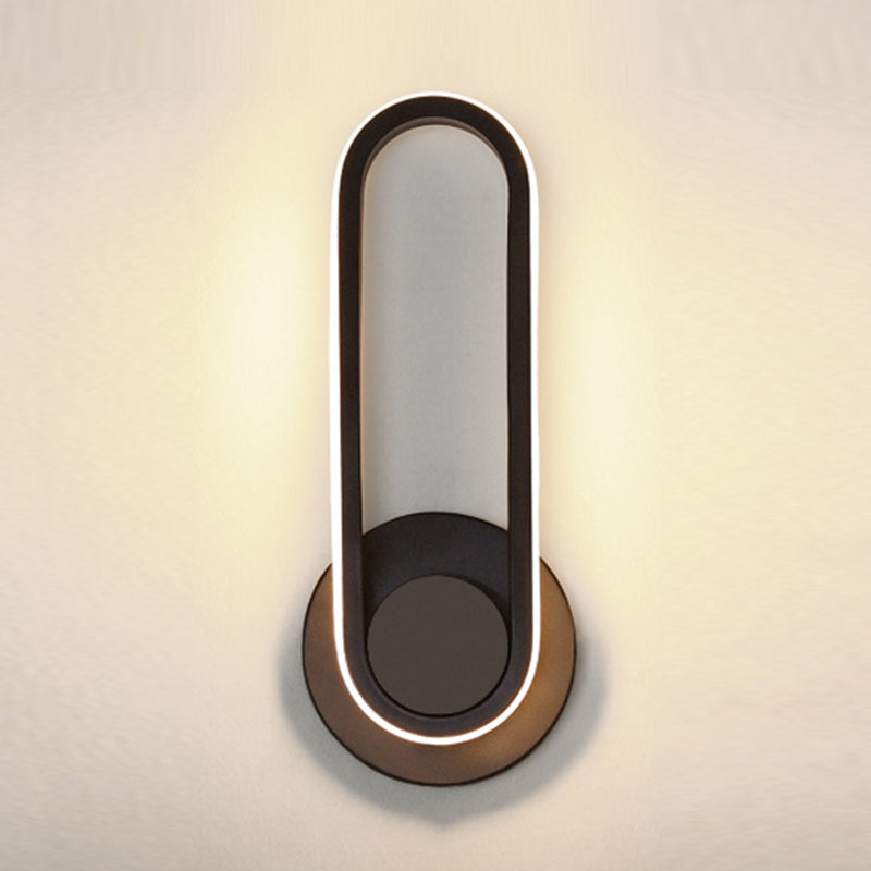 Oval Metal Wall Sconce Modern Style 1- Light Wall Mount Lighting
