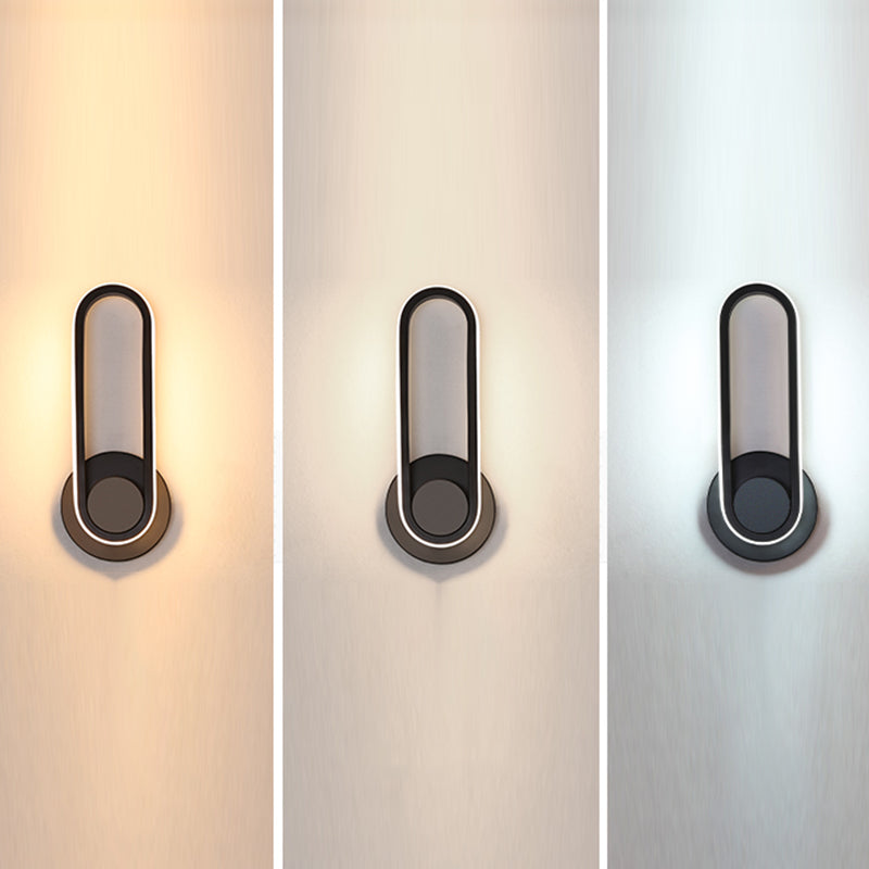 Oval Metal Wall Sconce Modern Style 1- Light Wall Mount Lighting