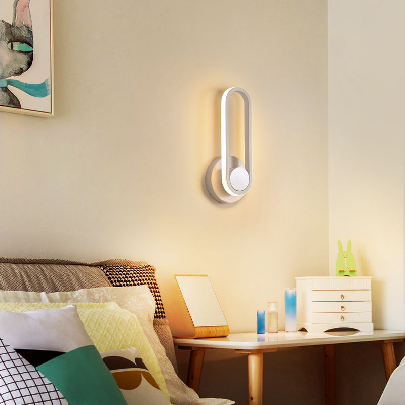 Oval Metal Wall Sconce Modern Style 1- Light Wall Mount Lighting