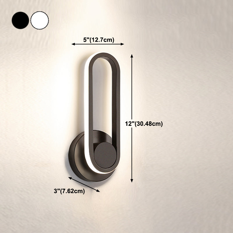 Oval Metal Wall Sconce Modern Style 1- Light Wall Mount Lighting