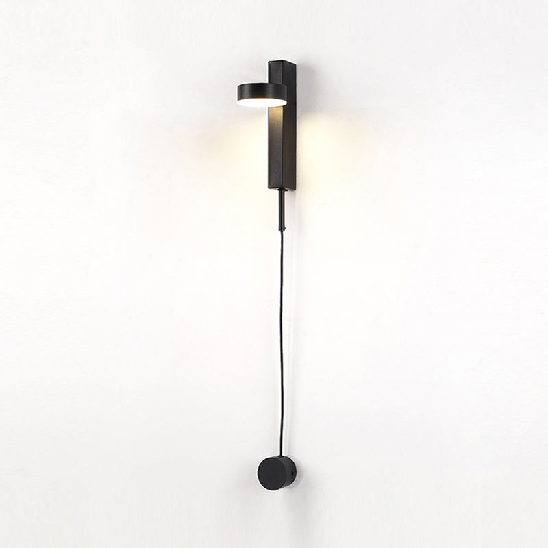 Round Metal Wall Sconce Modern Style 1-Light Wall Mount Lighting
