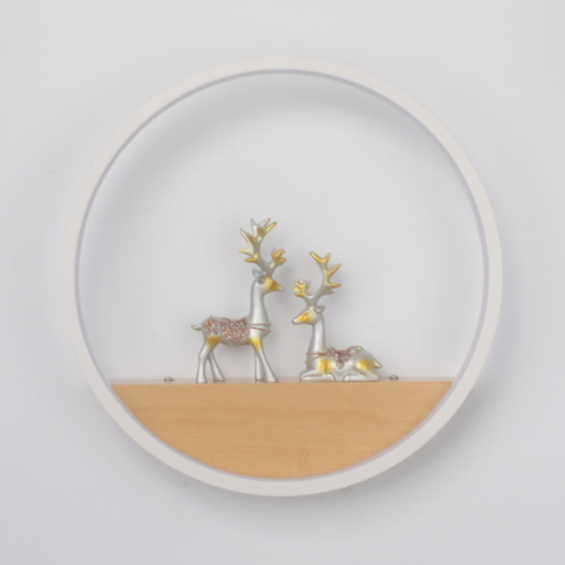 Circle Shape Wall Lighting Modern Style Metal 1 Light Sconce Lamp for Living Room