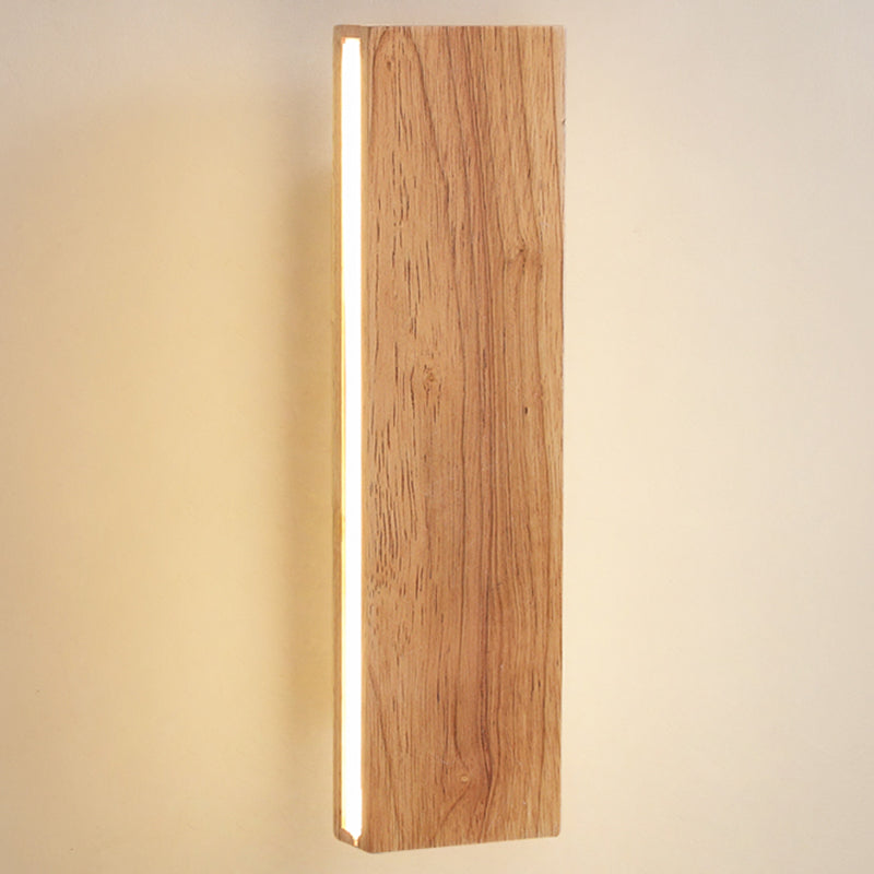 Rectangle Shape Wall Lighting Modern Style Wood 1 Light Sconce Lamp for Living Room