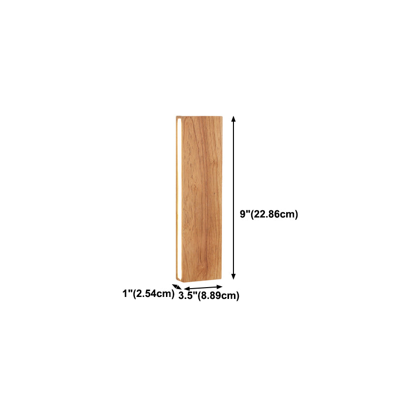 Rectangle Shape Wall Lighting Modern Style Wood 1 Light Sconce Lamp for Living Room