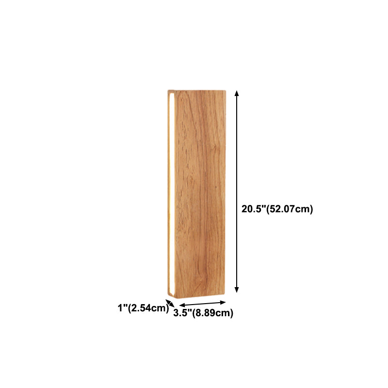 Rectangle Shape Wall Lighting Modern Style Wood 1 Light Sconce Lamp for Living Room