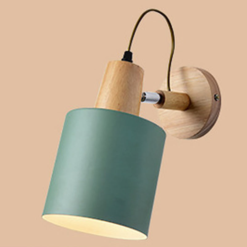 Nordic Style Wall Light Geometry Rotatable Colorful Wall Lamp with Iron Shade for Bedroom