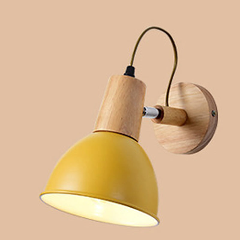 Nordic Style Wall Light Geometry Rotatable Colorful Wall Lamp with Iron Shade for Bedroom