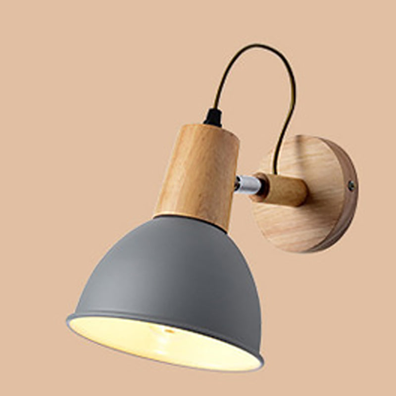Nordic Style Wall Light Geometry Rotatable Colorful Wall Lamp with Iron Shade for Bedroom