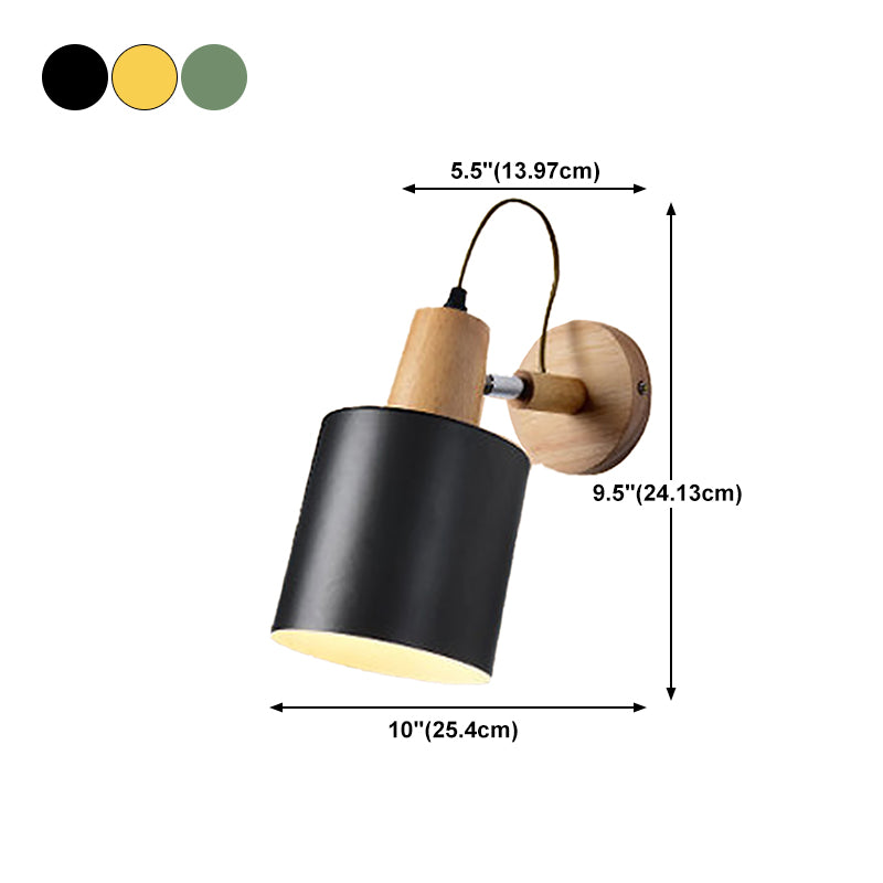 Nordic Style Wall Light Geometry Rotatable Colorful Wall Lamp with Iron Shade for Bedroom