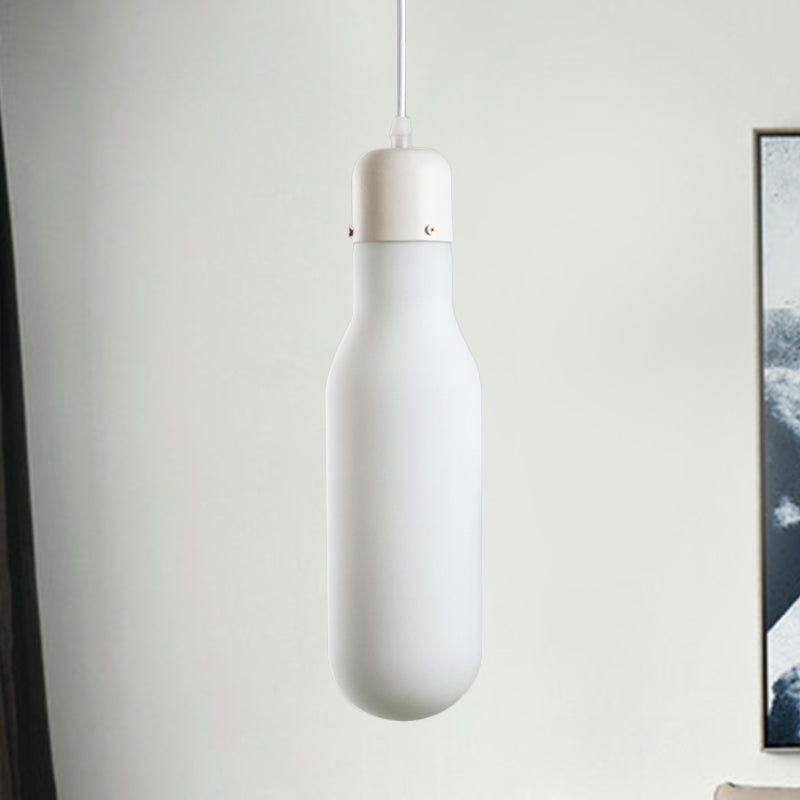 1 Light Light Pendant Light Simple White Suspension Light avec conception de verre Cone / Globe / Cylinder