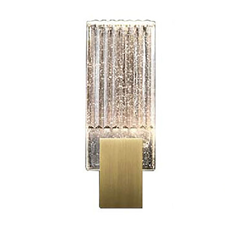 Light Luxury Wall Light Rectangle Shape Wall Lamp with Crystal Shade for Bedroom