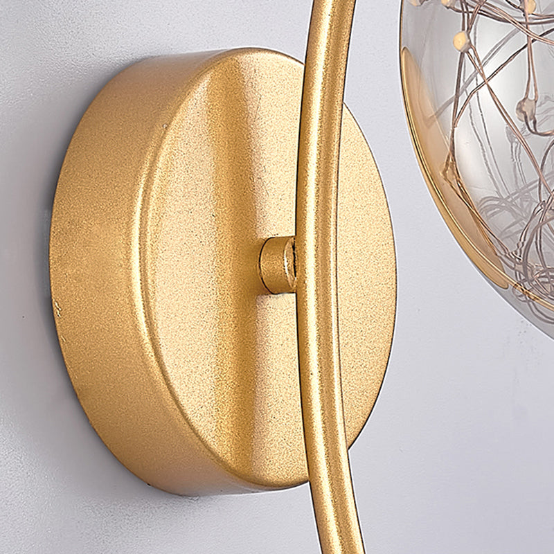 1 Idee per illuminazione da parete in vetro moderno a parete a sfera leggera