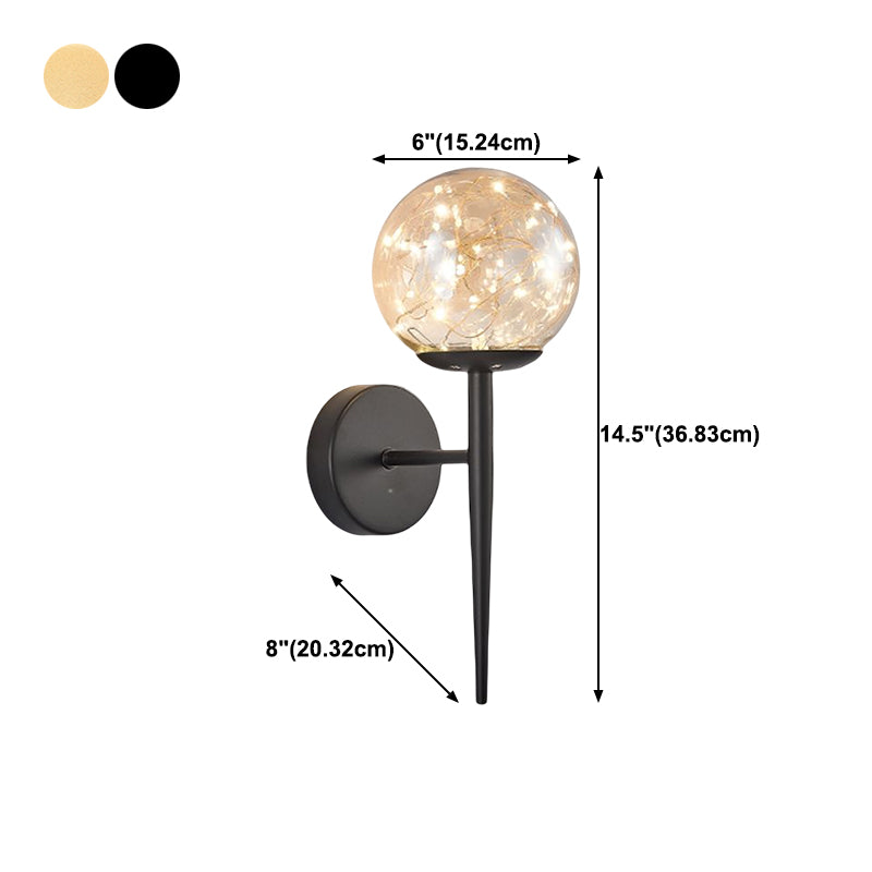 1 Idee per illuminazione da parete in vetro moderno a parete a sfera leggera