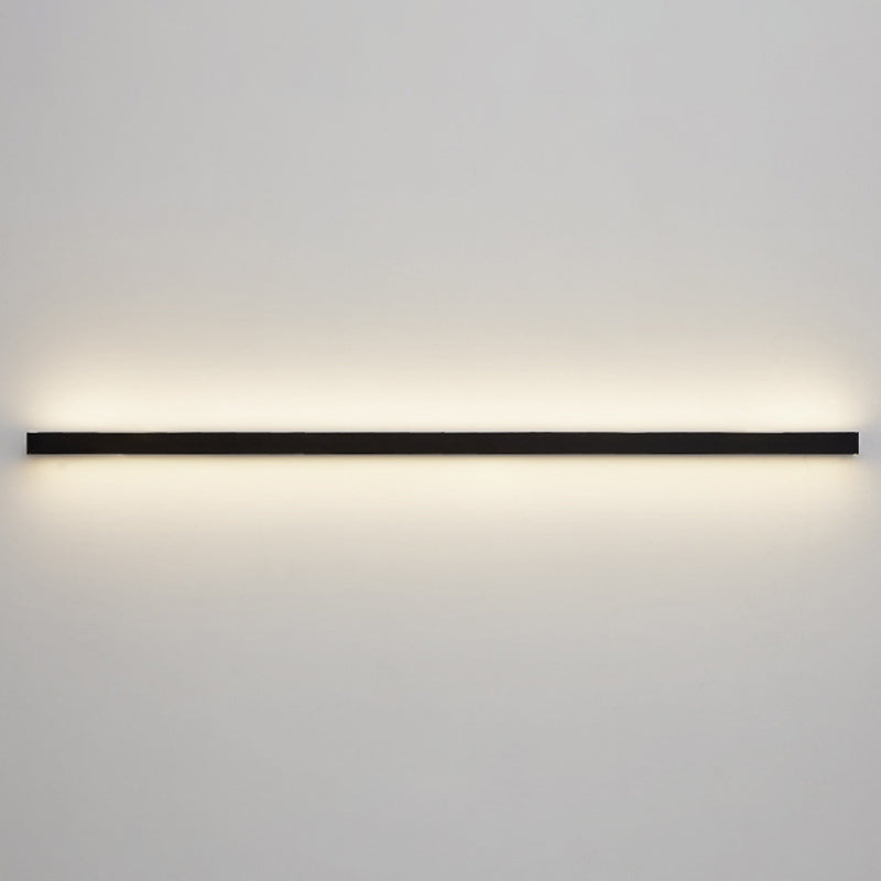 Linear Shape Metal Wall Mount Lighting Modern 1-Light Wall Mounted Light Fixture in Black