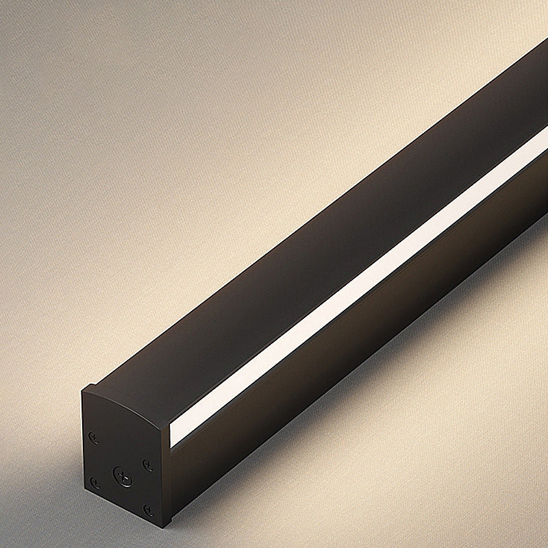 Linear Shape Metal Wall Mount Lighting Modern 1-Light Wall Mounted Light Fixture in Black