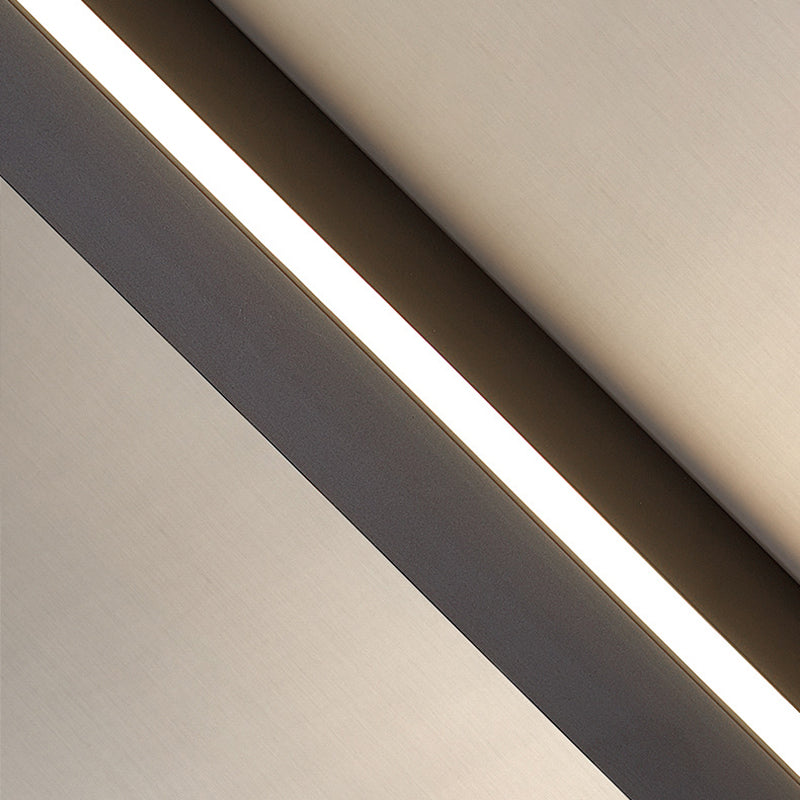 Linear Shape Metal Wall Mount Lighting Modern 1-Light Wall Mounted Light Fixture in Black