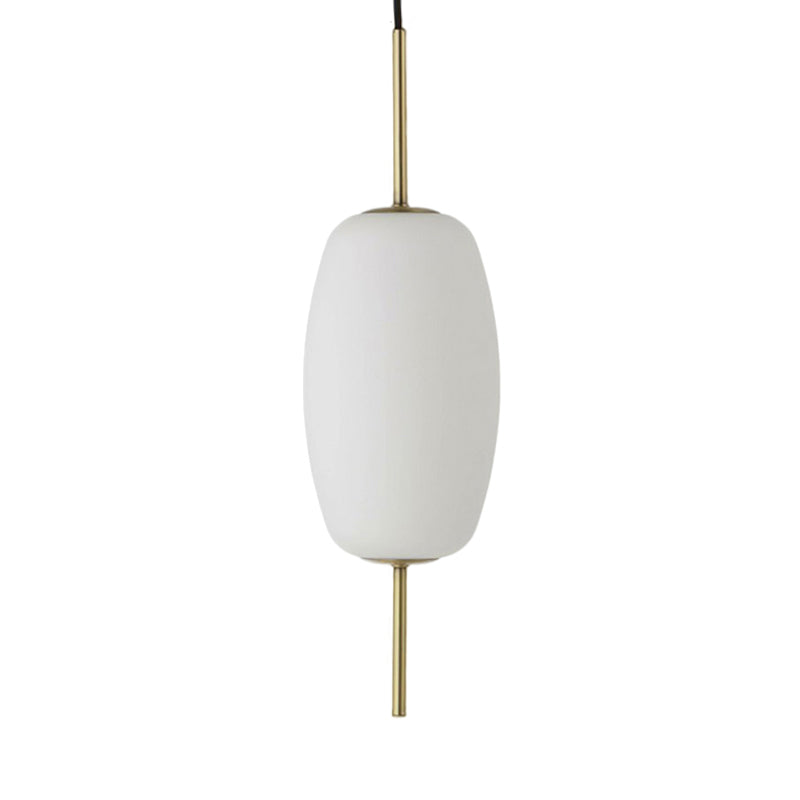 Verre blanc ovale suspendu plafonnier moderne 6 "/ 8" /8,5 "de large 1 Light Pendant Light for Dining Room