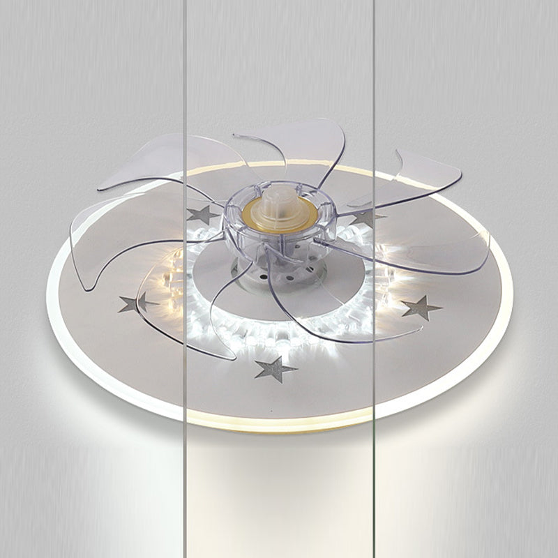 Modern Simple Ceiling Fan Light LED Ceiling Mount Lamp with Acrylic Shade for Bedroom