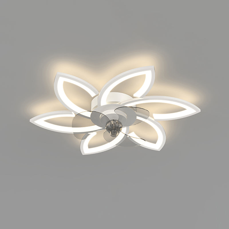 Modern LED Fan Light Metal Geometric Flush Mount Light for Living Room