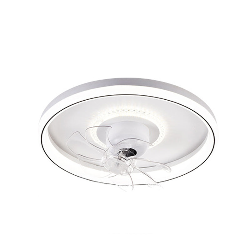 Round LED Ceiling Fan Light 1-Light Ceiling Mount Lamp with Acrylic Shade for Living Room